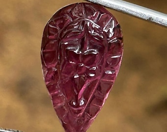 Rosa Turmalin Schnitzerei, Natürlicher Edelstein (19x11x3MM)