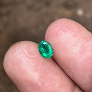 Natural Zambian Emerald 5 Step Cut Faceted Loose Stone for Ring, Fine Quality Vivid Green Zambian Emerald 6.4x4.6x3MM