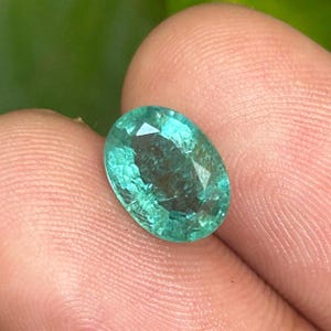 AAA Natural Zambian Emerald 2.25 Carat. 3 Step Cut Faceted Loose Stone for Ring, Fine Quality Vivid Green Zambian  Emerald 10x7x4 MM