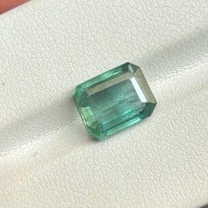 Certificate Natural Zambian Emerald Cut Gemstone, 2.50 Carat lite Green Emerald .