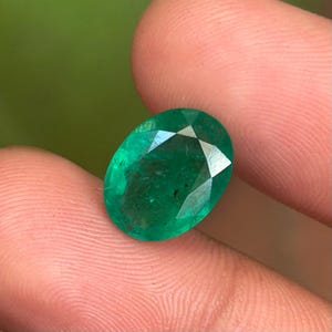 AAA Natural Zambian Emerald 4.40 Carat. 5 Step Cut Faceted Loose Stone for Ring, Fine Quality Vivid Green Zambian Emerald 12.9x9.9x5.2 MM