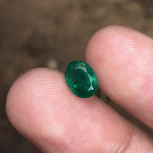 1.2cts Natural Zambian Emerald 5 Step Cut Faceted Loose Stone for Ring, Fine Quality Vivid Green Zambian Emerald 8.1x6.1x3.9MM