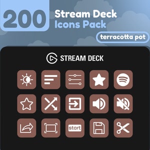 200 Stream Deck Icons | Terracotta Pot Brown Solid | Neutrals Collection | Cute | Elgato | Streaming Assets | Minimal | Touch Portal