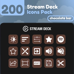 200 Stream Deck Icons | Chocolate Bar Brown Solid | Neutrals Collection | Cute | Elgato | Streaming Assets | Minimal | Touch Portal