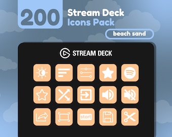 200 Stream Deck Icons / Yellow Tan Beige Beach Sand Solid / Neutrals Collection / Cute / Elgato / Streaming Assets / Minimal / Touch Portal