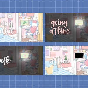 Cute Girly Gamer Girl Room Twitch Scene Package Streamer Package