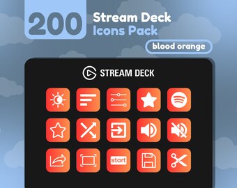 200 Íconos de plataforma de transmisión / Gradiente rojo + naranja / Colección naranja sangre / Lindo / Elgato / Recursos de transmisión / Mínimo / Portal táctil