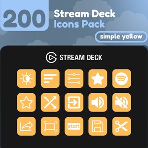 200 Stream Deck Icons | Yellow Solid | Rainbow Collection | Cute | Elgato | Streaming Assets | Minimal | Touch Portal