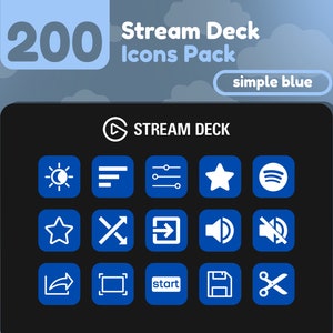 200 Stream Deck Icons | Blue Solid | Rainbow Collection | Cute | Elgato | Streaming Assets | Minimal | Touch Portal