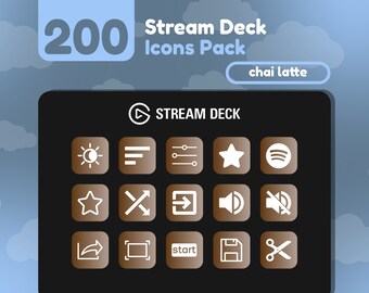 200 Íconos de Stream Deck / Brown + Mocha Gradient / Chai Latte Collection / Cute / Elgato / Streaming Assets / Minimal / Touch Portal