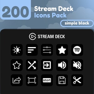 200 Stream Deck Icons | Black Solid | Rainbow Collection | Cute | Elgato | Streaming Assets | Minimal | Touch Portal