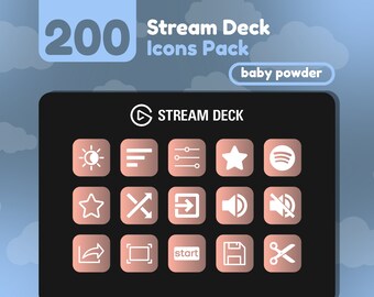 200 Íconos de Stream Deck / Blush Pink Gradient / Baby Powder Collection / Cute / Elgato / Streaming Assets / Minimal / Touch Portal