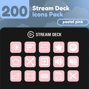 200 Stream Deck Icons | Pastel Pink Solid | Pastel Collection | Cute | Elgato | Streaming Assets | Minimal | Touch Portal