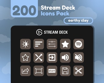 200 Stream Deck Icons / Cool Muted Brown Earthy Clay Solid / Neutrals Collection / Cute / Elgato / Streaming Assets / Minimal / Touch Portal