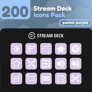200 Stream Deck Icons | Pastel Purple Solid | Pastel Collection | Cute | Elgato | Streaming Assets | Minimal | Touch Portal