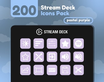200 Íconos de Stream Deck / Pastel Purple Solid / Pastel Collection / Cute / Elgato / Streaming Assets / Minimal / Touch Portal