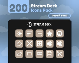 200 Stream Deck Icons / Dusty Beige Desert Sand Solid / Neutrals Collection / Cute / Elgato / Streaming Assets / Minimal / Touch Portal