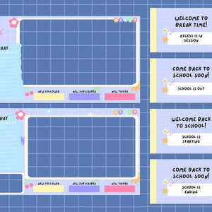 Cute Animated Colorful School Class Twitch Overlay Streamer Package