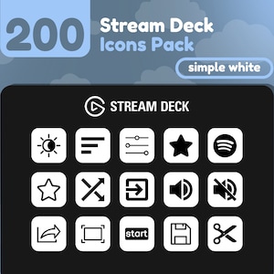 200 Stream Deck Icons | White Solid | Rainbow Collection | Cute | Elgato | Streaming Assets | Minimal | Touch Portal