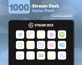 Stream Deck Icon Library 200 Stream Deck Icons | Black Solid | Rainbow Collection | Cute ...