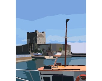 Carrickfergus Castle, Northern Ireland A4, original print