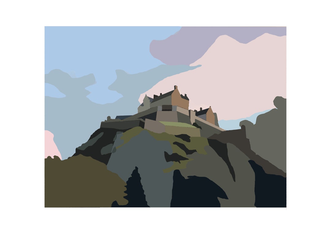 Edinburgh Castle A4, Original Print - Etsy