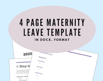 Maternity Leave Work Coverage Planner Template docx. Download (Seamlessly Transition Your Responsibilities with Ease)