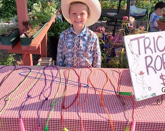 Sam's Handmade Trick Ropes - Fun Kids Western Cowboy Cowgirl Toy Rope, Great Cheap Stocking Stuffers!