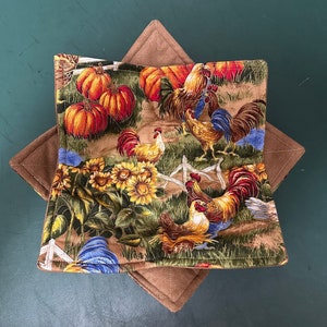 Chickens Microwave Bowl Cozy, Reversible, Hot and Cold Bowl Holder, Great Birthday Gift
