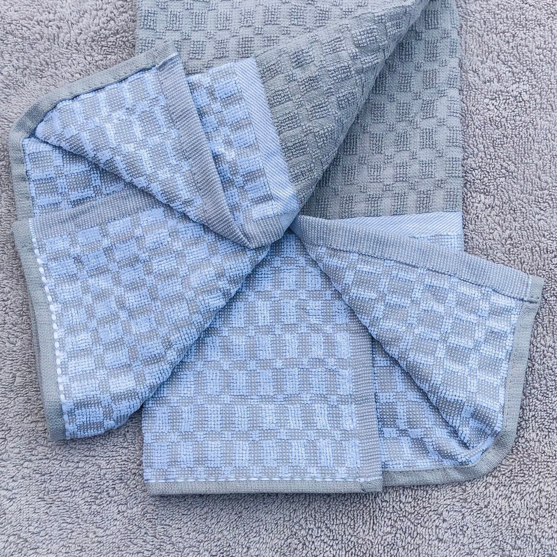 Light Gray and Dark Gray Hanging Kitchen Towels Doublesided Etsy