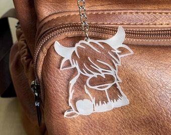 Highland cow keychain | acrylic | animal keychain