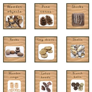 Natural Objects and Math Resources - Sand Natural Classroom Labels