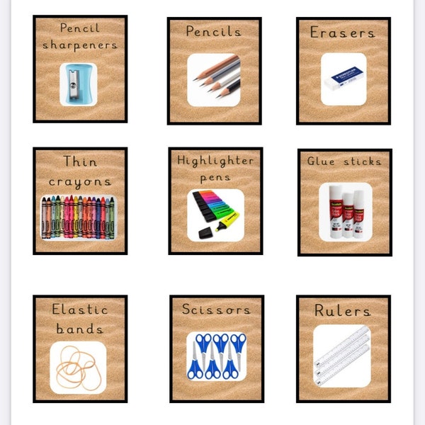 Natürliche Sand-Klassenzimmer-Etiketten - Editable Bumper Pack