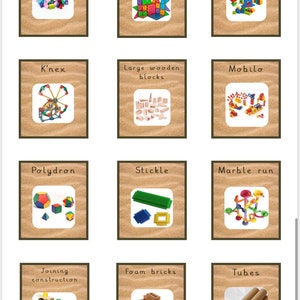 Natural Sand Classroom Labels - Small World, Construction, Loose Parts ...