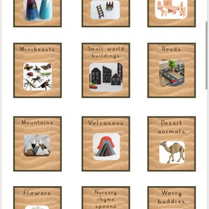 Natural Sand Classroom Labels - Small World, Construction, Loose Parts ...