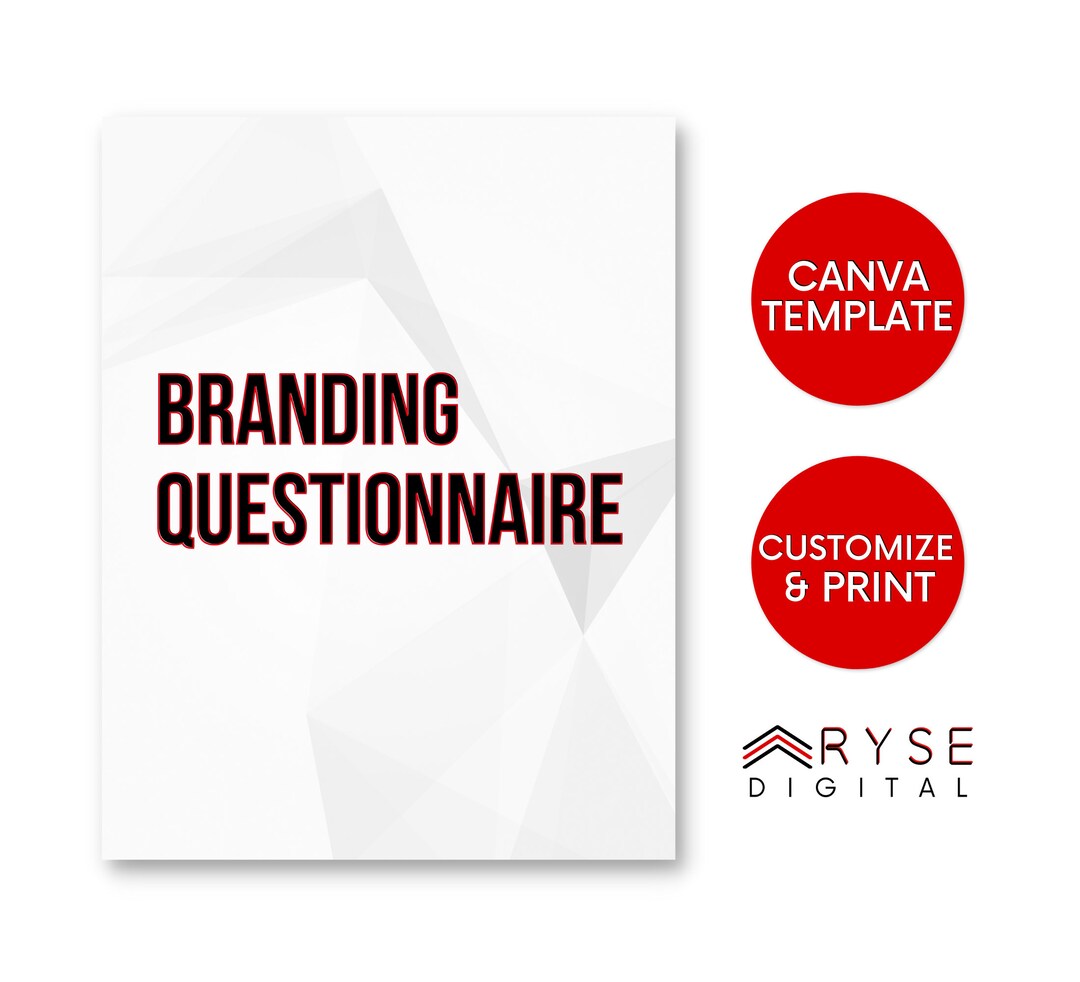 Customizable Brand Questionnaire Template Etsy