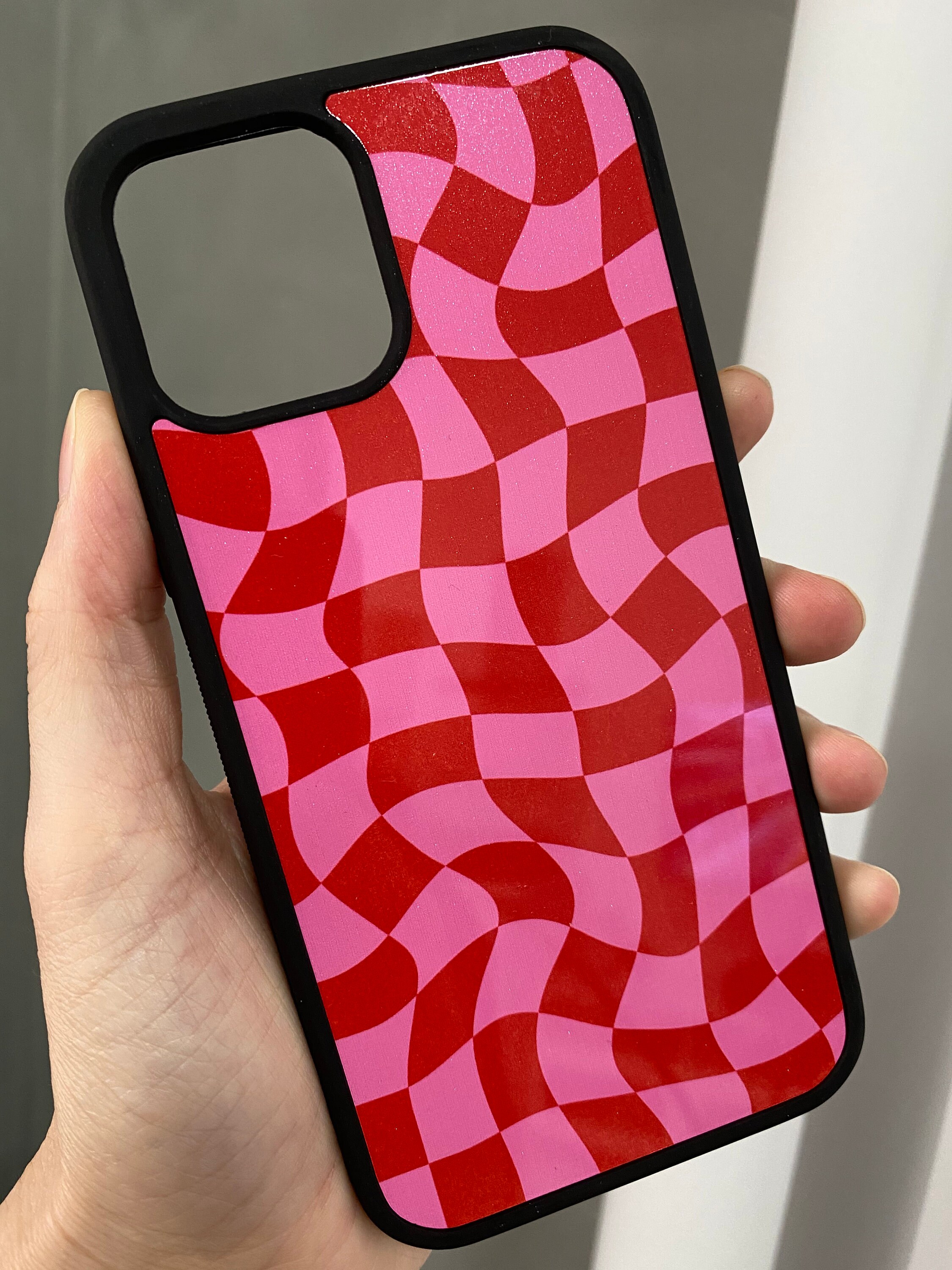 Illusion Checkered Phone Case for iPhone and Galaxy Etsy