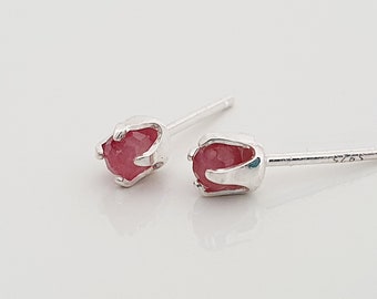 PINK TOURMALINE Crystal Tulip Ear Studs | Pink Tourmaline October Birthstone Earrings | Crystal Stud Earrings | Natural Gemstone Earrings