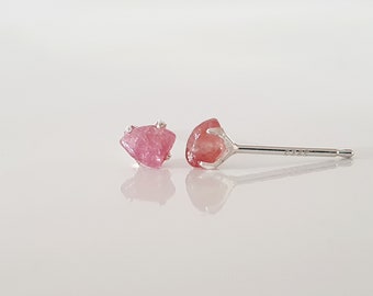 Pink Tourmaline Stud Earrings | Pink Studs | October Birthstone Earrings | Crystal Stud Earrings | Natural Gemstone | Tourmaline Earrings