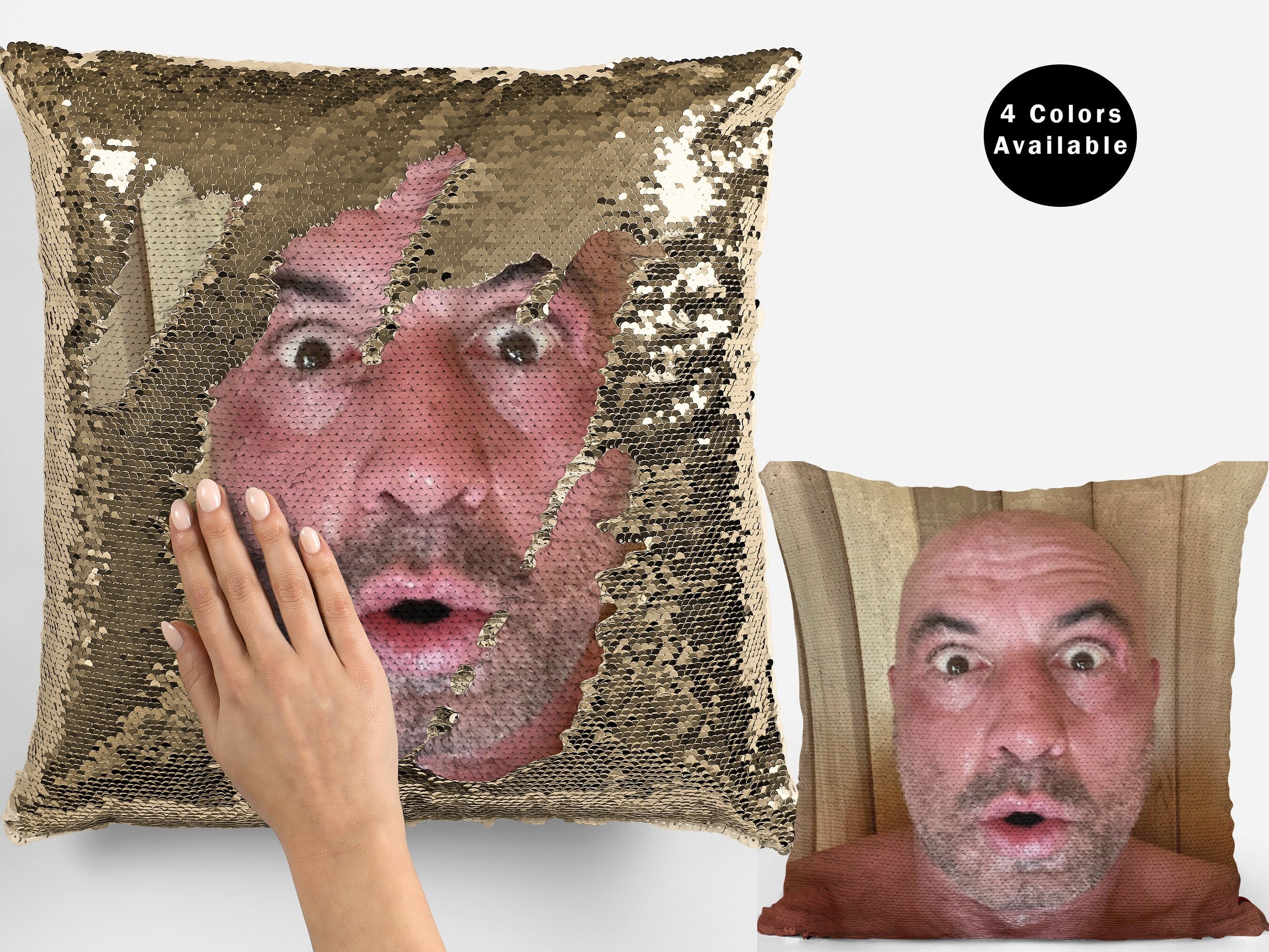 Joe rogan sequin pillow cover, celebrity sequin pillowcase, joe rogan meme flip sequin pillow case, throw pillow gift, joe rogan meme gift