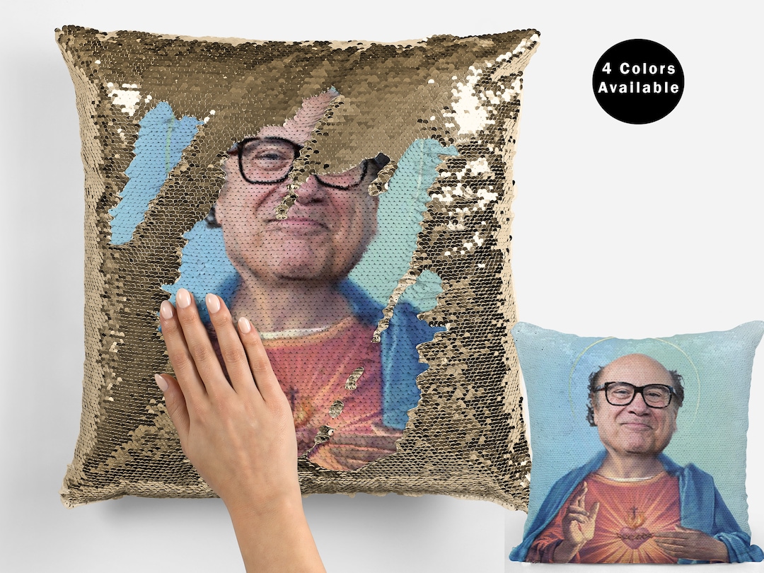 Saint Danny Devito Sequin Pillow Case Funny Celebrity Pillow Case Danny Devito Meme Flip Sequin Pillow Case Danny Devito Fans Pillowcase Etsy Canada