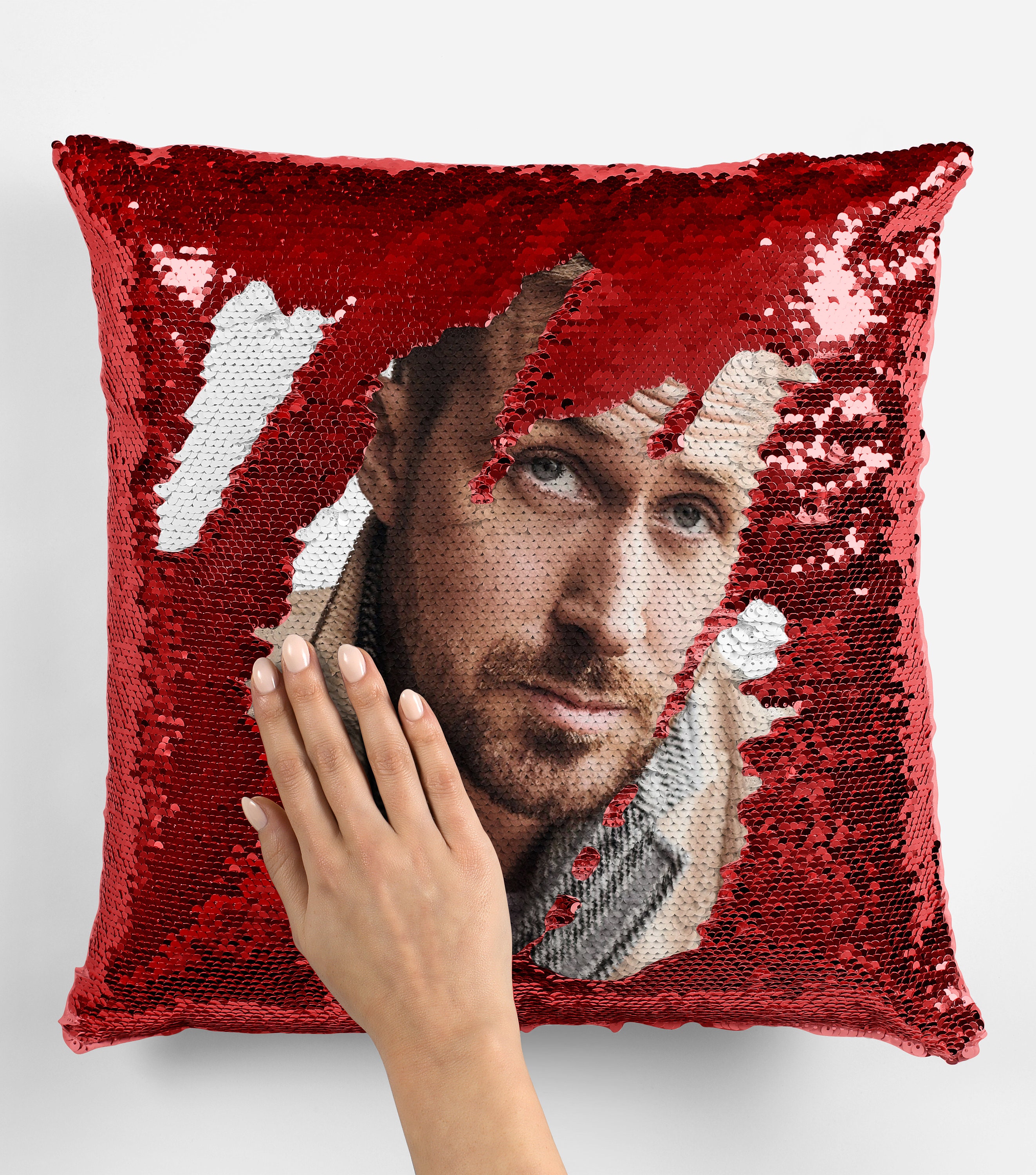 Siant Ryan Gosling Angel Sequin Pillow Cover Gift, Magic Sequin Cushion  Merchandise, Throw Home Decor, Merch 40 x 40 cm (No Insert)