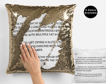 flip sequin letter pillow