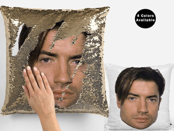 Brendan Fraser the Mummy More Like the Daddy Sequin Pillow Cover Funny Brendan Fraser Flip Sequin Pillowcase Brendan Fraser Pillow Case Etsy