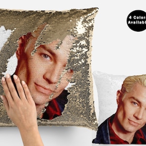 James marsters sequin pillow cover, celebrity sequin pillow case, james marsters flip sequin pillowcase, pillow cushion
