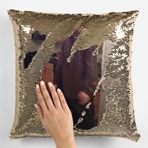 Robert pattinson meme sequin pillow case, celebrity pillow cushions, robert pattinson meme flip sequin pillowcase, funny pillow gift idea
