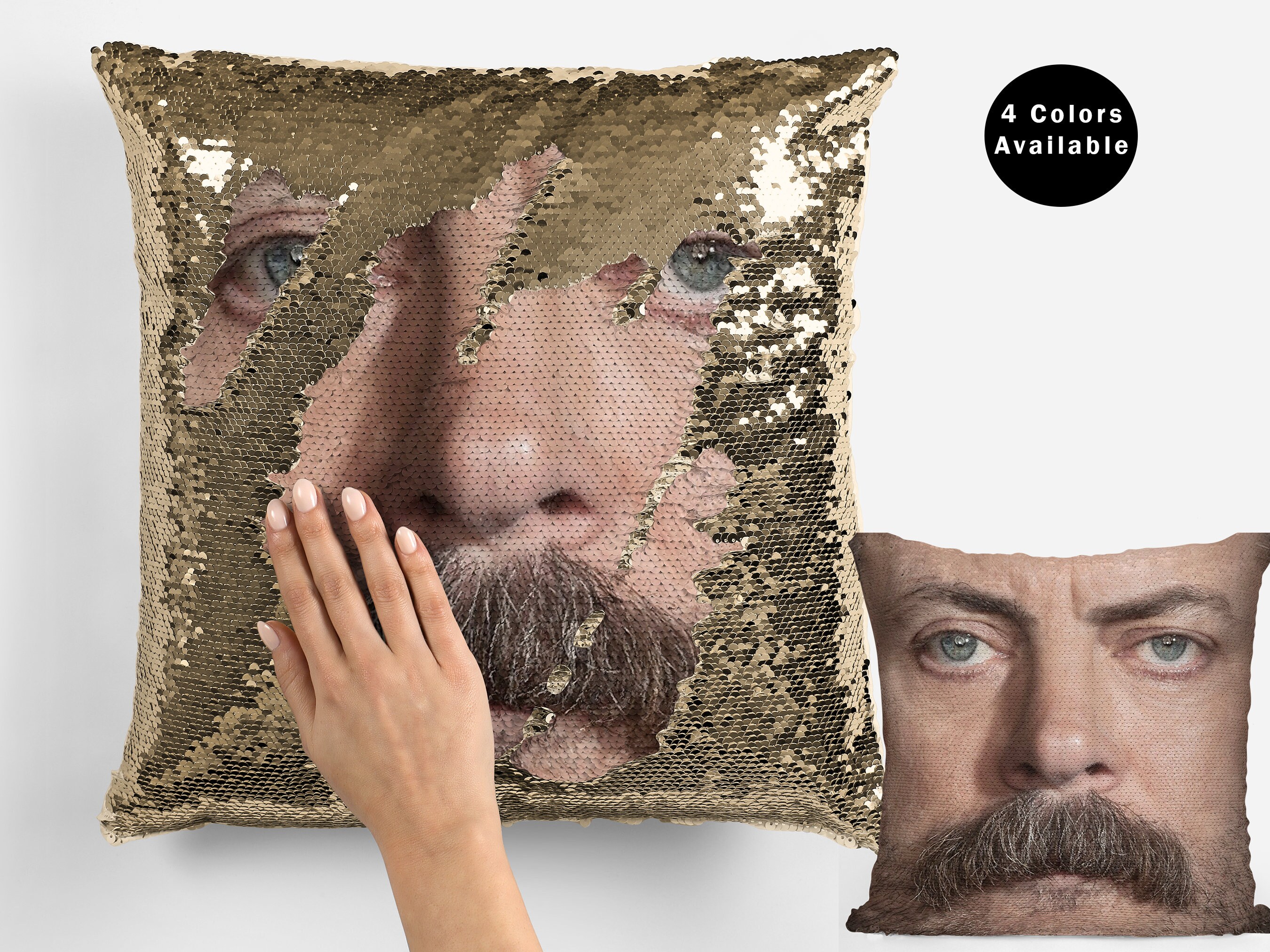 The Rock Meme Face Sequin Pillow Cover Funny the Rock Face 