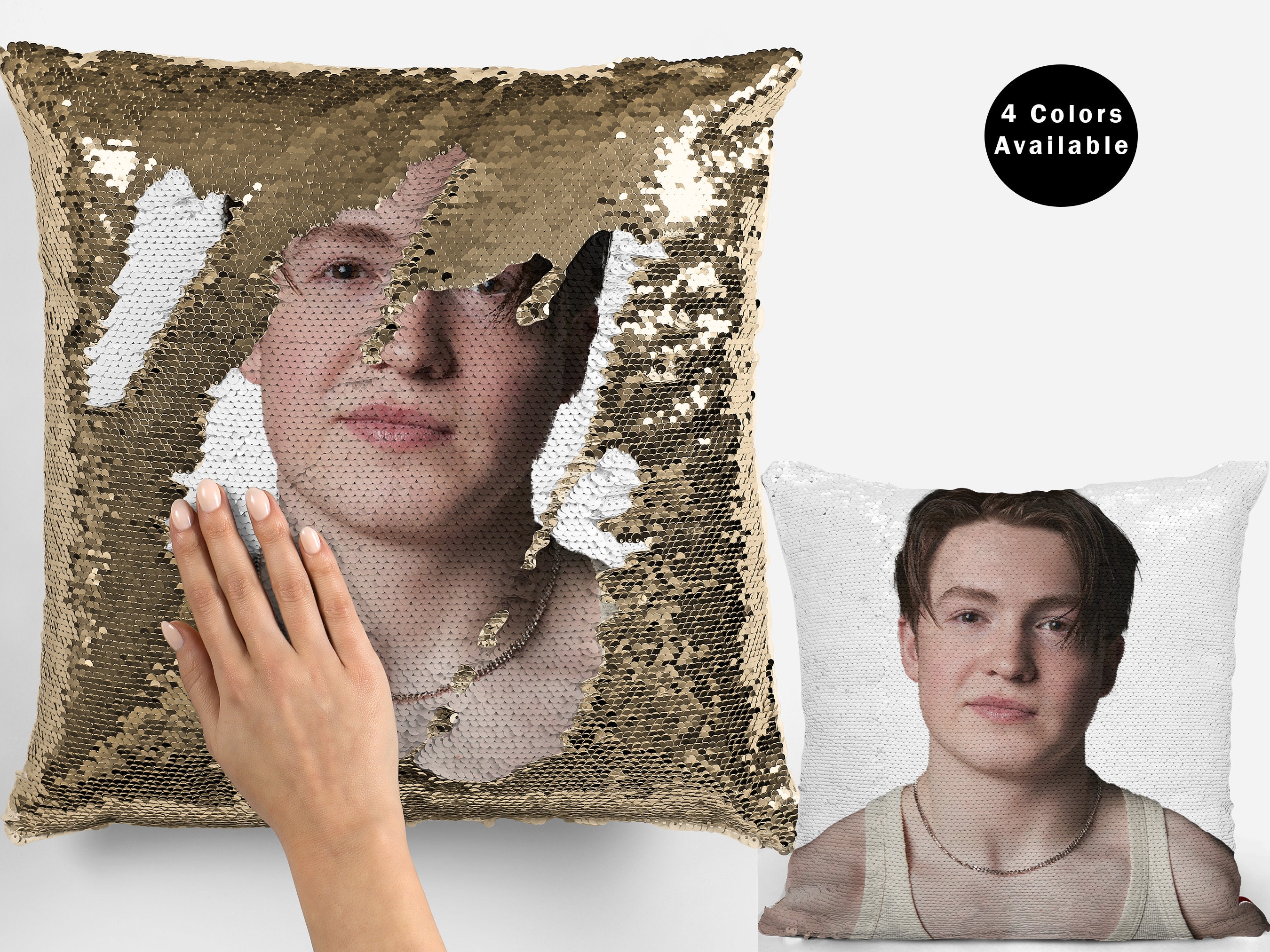 The Rock Meme Face Sequin Pillow Cover Funny the Rock Face -  Norway