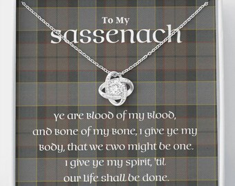 Wedding Vows Scottish Tartan Jamie Fraser Pendant Necklace Sassenach Jewelry 