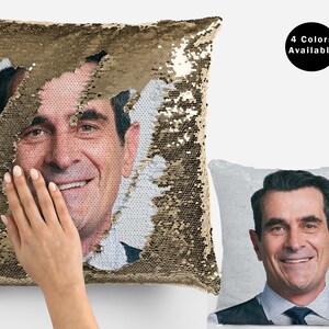 Ty Burrell Sequin Pillow Cover, Funny Ty Burrell Flip Sequin Pillowcase, Phil Meme Pillow Case Gift Idea For Fan, Meme Pillow Gift